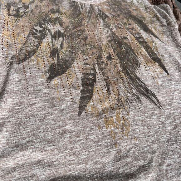 TRU SELF long sleeve T-shirt, back shoulder knit, women's size M - Picture 9 of 10